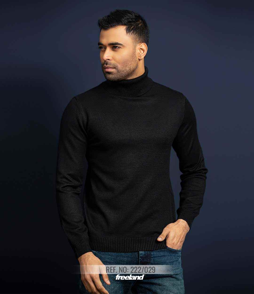 Solid High Neck Sweater @