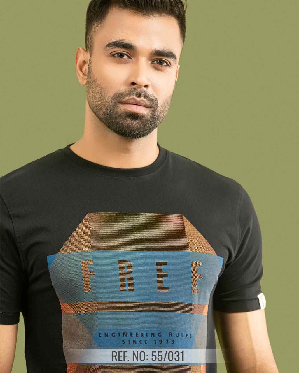 TEXTURED & PRINTED T-SHIRT @freeland.com.bd